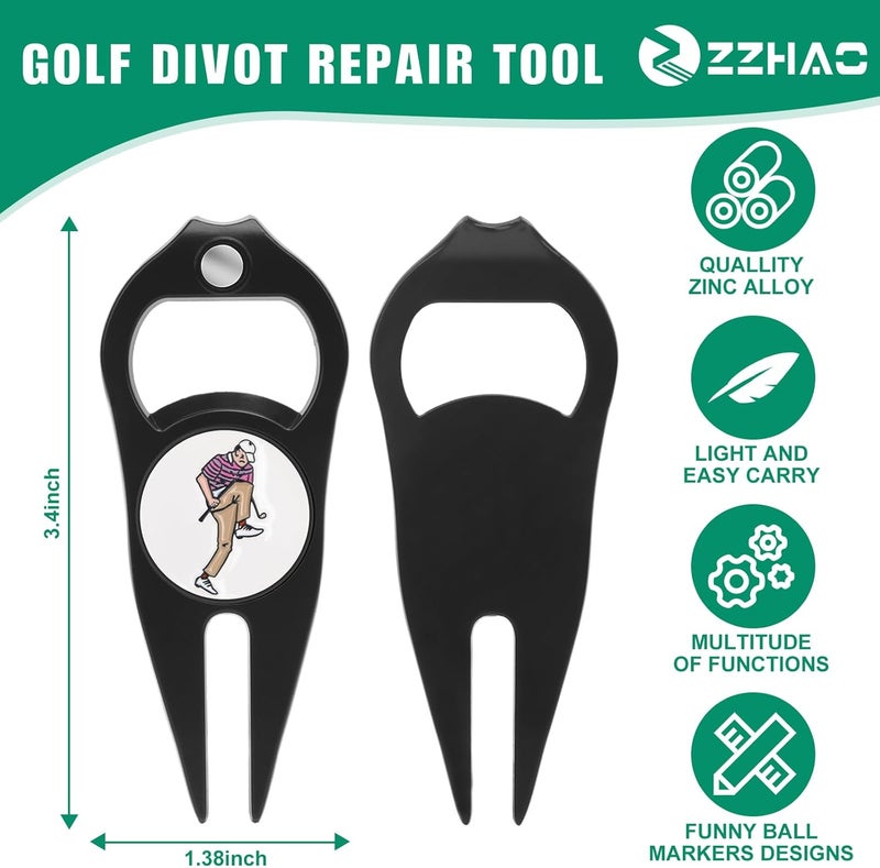 ZZHAO Golf Divot Tool and Golf Ball Marker, Divot Repair Tool，Golf Accessories for Men, Funny Gifts for Men, Tools for Men - Image 3